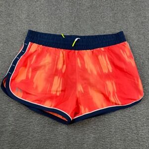 Under Armour HeatGear Running Shorts Women's S Small Orange Navy Abstract Print